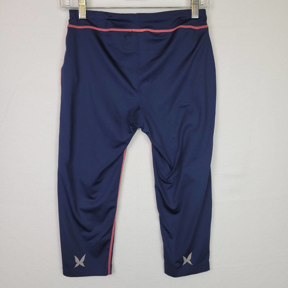 Kari Traa Womens Cropped Leggings Mid Rise Size Medium Navy Blue Yoga Activewear - Picture 7 of 7